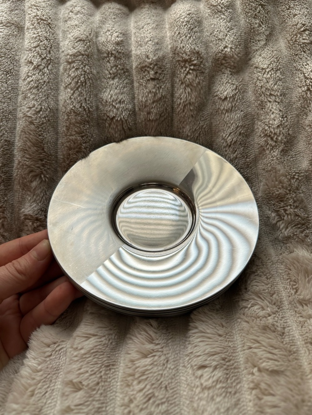 Nespresso Set of 6 Sleek Stainless Silver Coasters